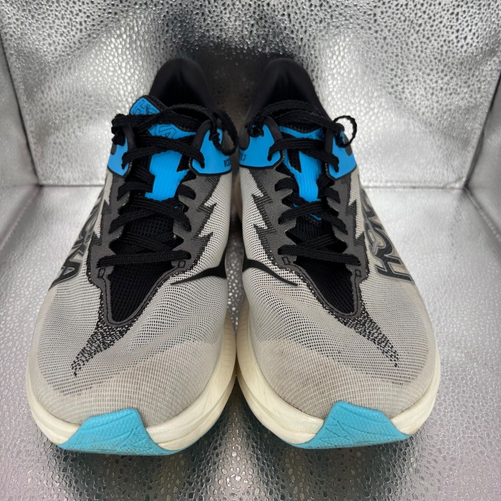 Hoka One One Rocket X 2 White Black Blue Running Shoes 1127734 WBLC Mens 10 W 11 - Picture 2 of 7